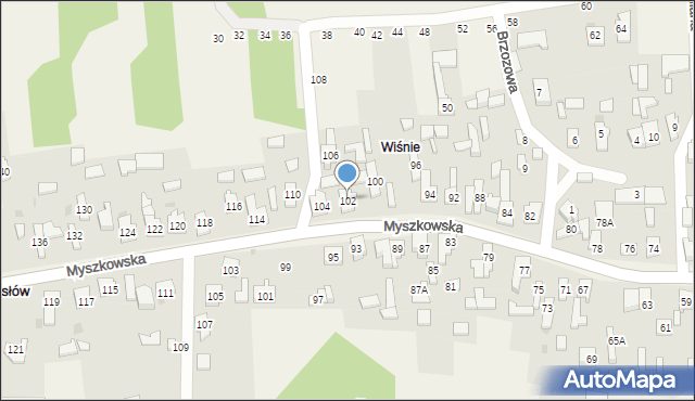 Mysłów, Myszkowska, 102, mapa Mysłów