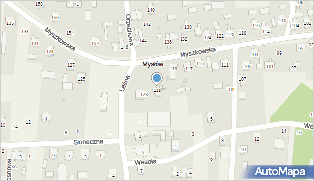 Mysłów, Myszkowska, 121, mapa Mysłów