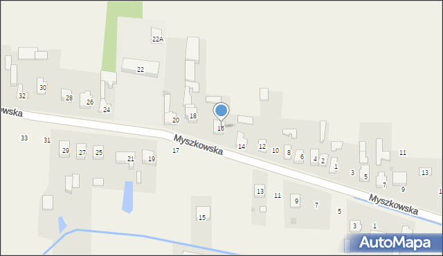 Mysłów, Myszkowska, 16, mapa Mysłów