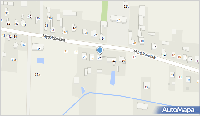 Mysłów, Myszkowska, 25, mapa Mysłów