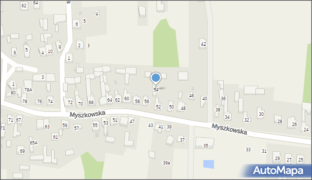 Mysłów, Myszkowska, 54, mapa Mysłów