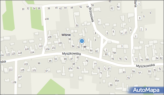 Mysłów, Myszkowska, 90, mapa Mysłów