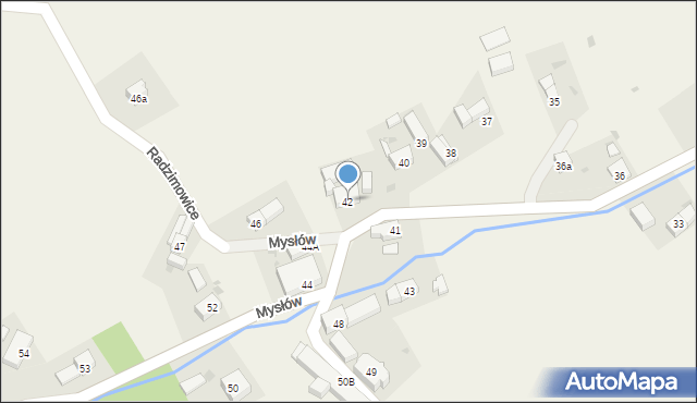 Mysłów, Mysłów, 42, mapa Mysłów