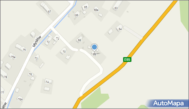 Mysłów, Mysłów, 69, mapa Mysłów