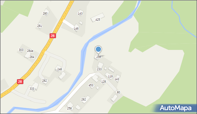 Mystków, Mystków, 236, mapa Mystków