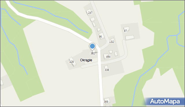 Mystków, Mystków, 381, mapa Mystków