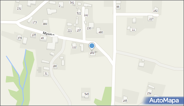 Mystków, Mystków, 401, mapa Mystków