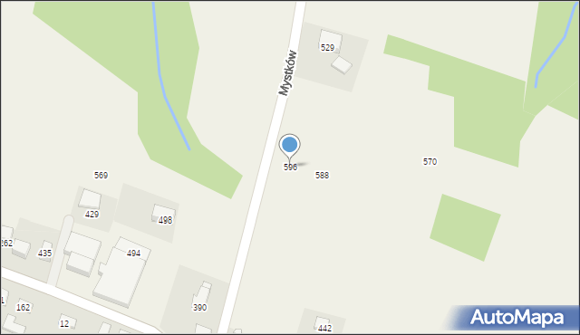 Mystków, Mystków, 596, mapa Mystków