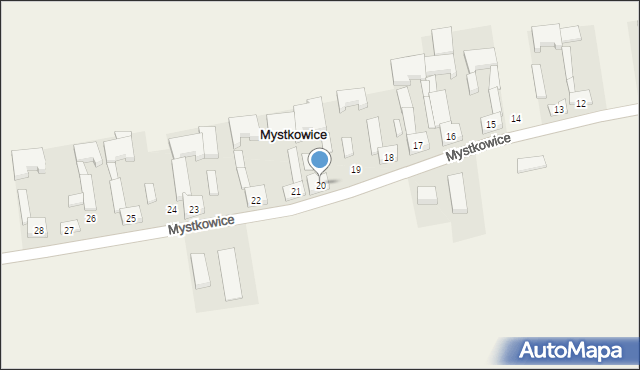 Mystkowice, Mystkowice, 20, mapa Mystkowice