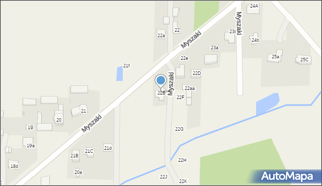Myszaki, Myszaki, 22B, mapa Myszaki