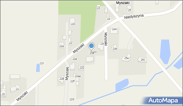 Myszaki, Myszaki, 23a, mapa Myszaki