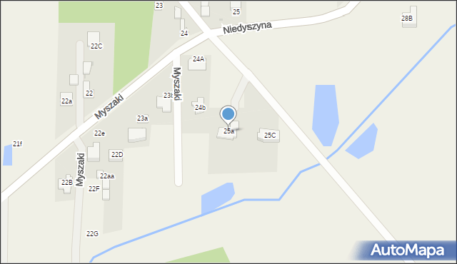 Myszaki, Myszaki, 25a, mapa Myszaki