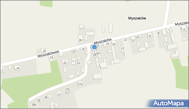 Myszaków, Myszaków, 19, mapa Myszaków