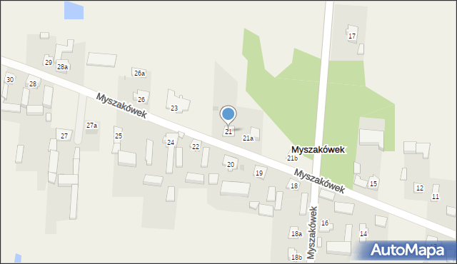 Myszakówek, Myszakówek, 21, mapa Myszakówek