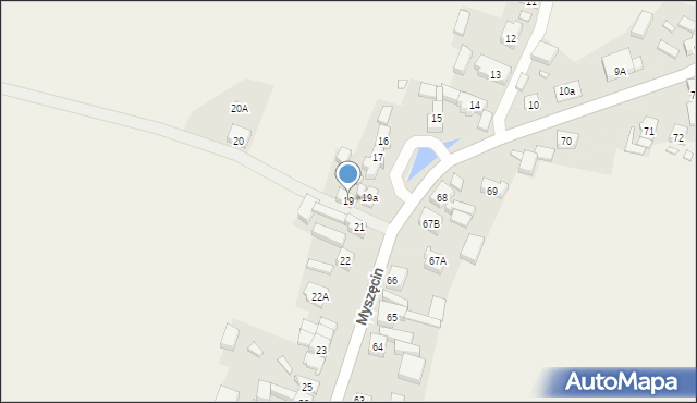 Myszęcin, Myszęcin, 19, mapa Myszęcin