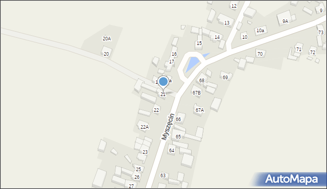 Myszęcin, Myszęcin, 21, mapa Myszęcin