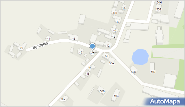 Myszęcin, Myszęcin, 47, mapa Myszęcin