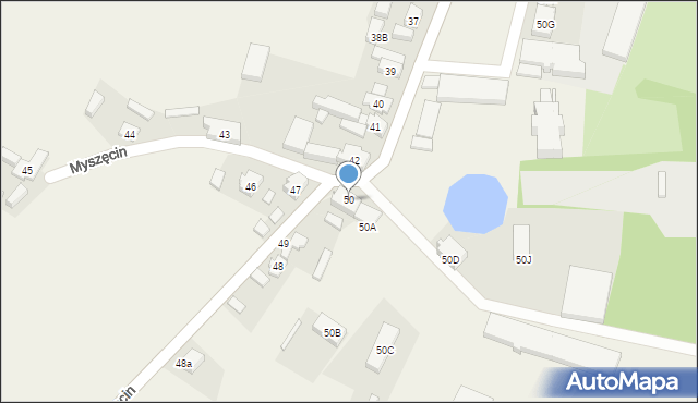 Myszęcin, Myszęcin, 50, mapa Myszęcin
