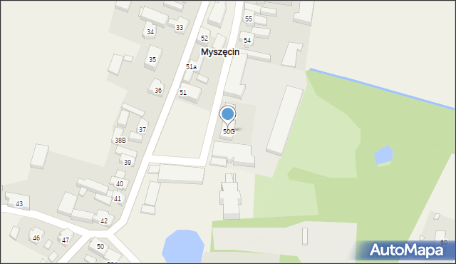Myszęcin, Myszęcin, 50G, mapa Myszęcin