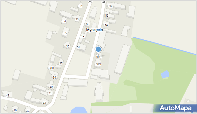 Myszęcin, Myszęcin, 50H, mapa Myszęcin