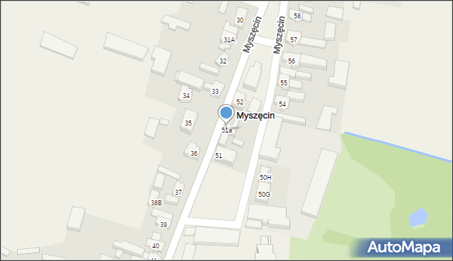 Myszęcin, Myszęcin, 51a, mapa Myszęcin