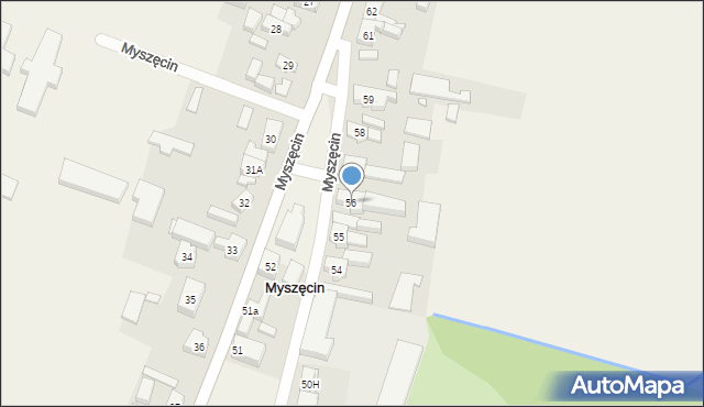Myszęcin, Myszęcin, 56, mapa Myszęcin
