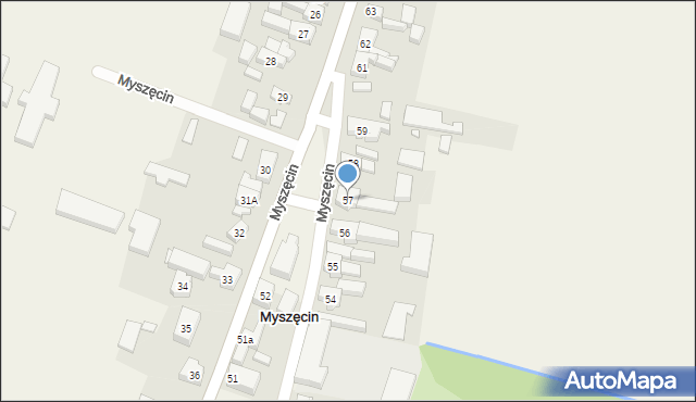 Myszęcin, Myszęcin, 57, mapa Myszęcin