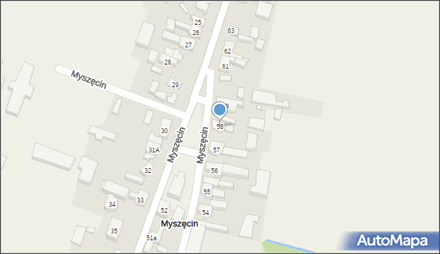 Myszęcin, Myszęcin, 58, mapa Myszęcin