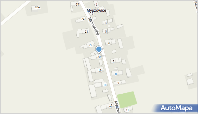 Myszowice, Myszowice, 20, mapa Myszowice