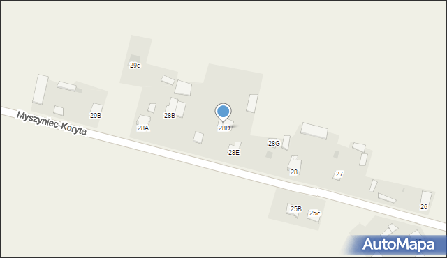 Myszyniec-Koryta, Myszyniec-Koryta, 28D, mapa Myszyniec-Koryta