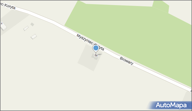 Myszyniec-Koryta, Myszyniec-Koryta, 9a, mapa Myszyniec-Koryta