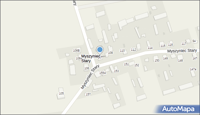 Myszyniec Stary, Myszyniec Stary, 107, mapa Myszyniec Stary