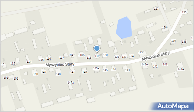 Myszyniec Stary, Myszyniec Stary, 119, mapa Myszyniec Stary