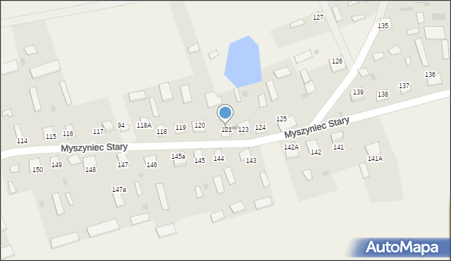 Myszyniec Stary, Myszyniec Stary, 121, mapa Myszyniec Stary