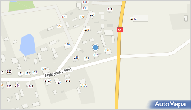 Myszyniec Stary, Myszyniec Stary, 137, mapa Myszyniec Stary