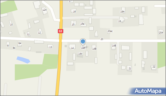 Myszyniec Stary, Myszyniec Stary, 14A, mapa Myszyniec Stary