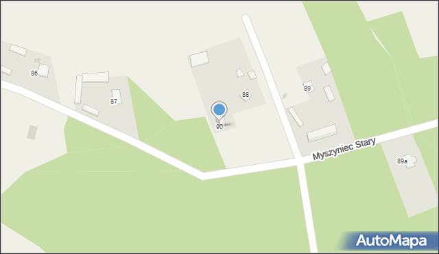 Myszyniec Stary, Myszyniec Stary, 90, mapa Myszyniec Stary