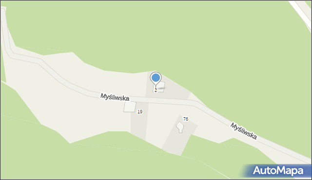Nawra, Myśliwska, 2, mapa Nawra