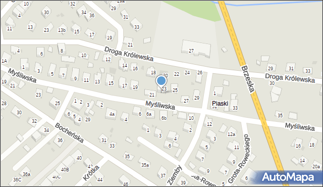 Niepołomice, Myśliwska, 23A, mapa Niepołomice