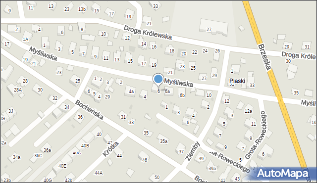 Niepołomice, Myśliwska, 6, mapa Niepołomice
