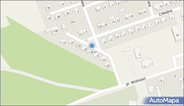 Nieporęt, Myśliwska, 20, mapa Nieporęt