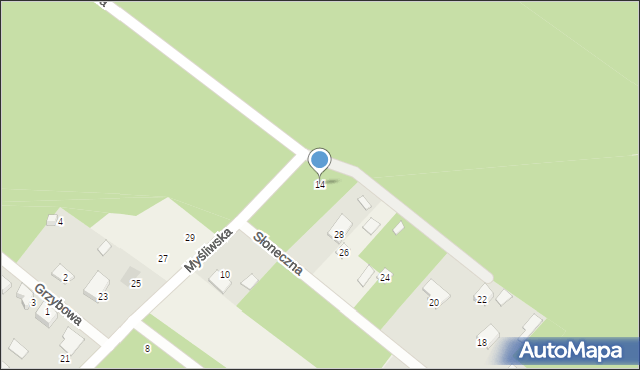 Niewodnica Kościelna, Myśliwska, 14, mapa Niewodnica Kościelna