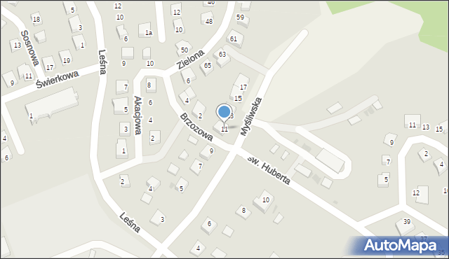 Nowe, Myśliwska, 11, mapa Nowe