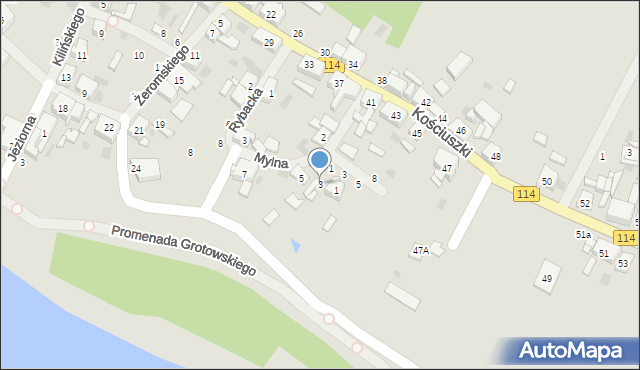 Nowe Warpno, Mylna, 3, mapa Nowe Warpno