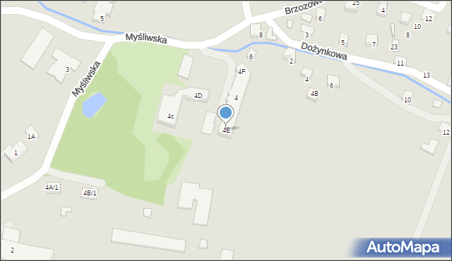 Nowy Sącz, Myśliwska, 4E, mapa Nowego Sącza