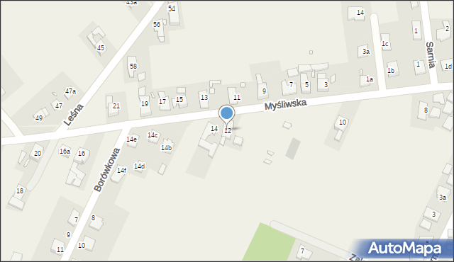 Ochodze, Myśliwska, 12, mapa Ochodze