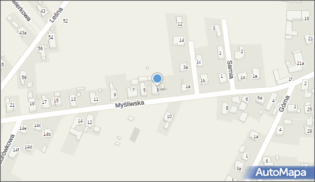 Ochodze, Myśliwska, 3, mapa Ochodze