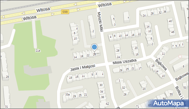 Olsztyn, Myszki Miki, 26, mapa Olsztyna