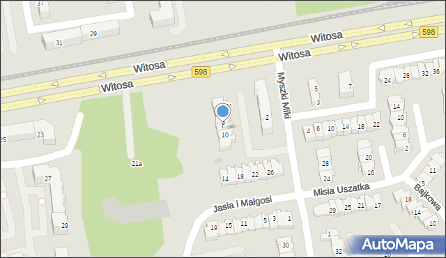 Olsztyn, Myszki Miki, 8, mapa Olsztyna