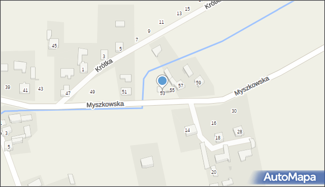 Osiek, Myszkowska, 53, mapa Osiek